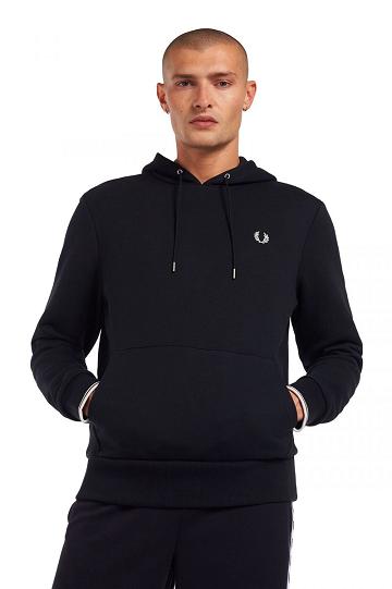 Navy Fred Perry Tipped Hooded Men's Sweatshirts | PH 1616SGLO